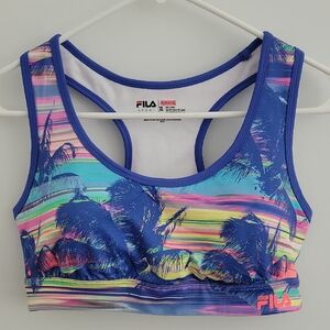 Fila Performance Running Tropical Print Sports Bra Size XL